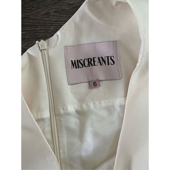 NWOT Miscreants London Ivory One Shoulder Cupid Mini Dress Size UK 6 US 2 - Picture 3 of 6